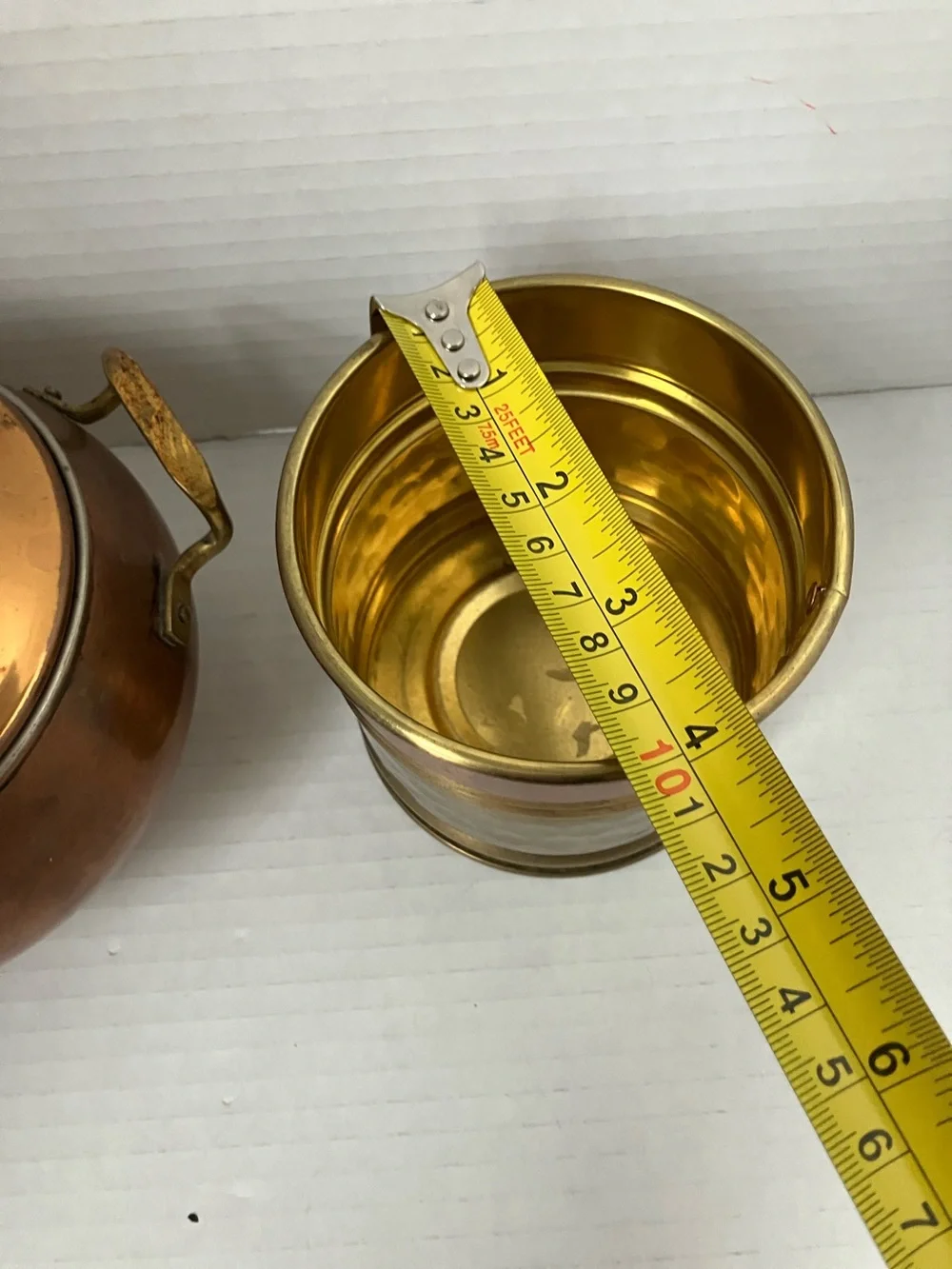 Vintage Copper and Brass Decorative Duo - Potpourri Pot‎ & Small Planter 70s 80s